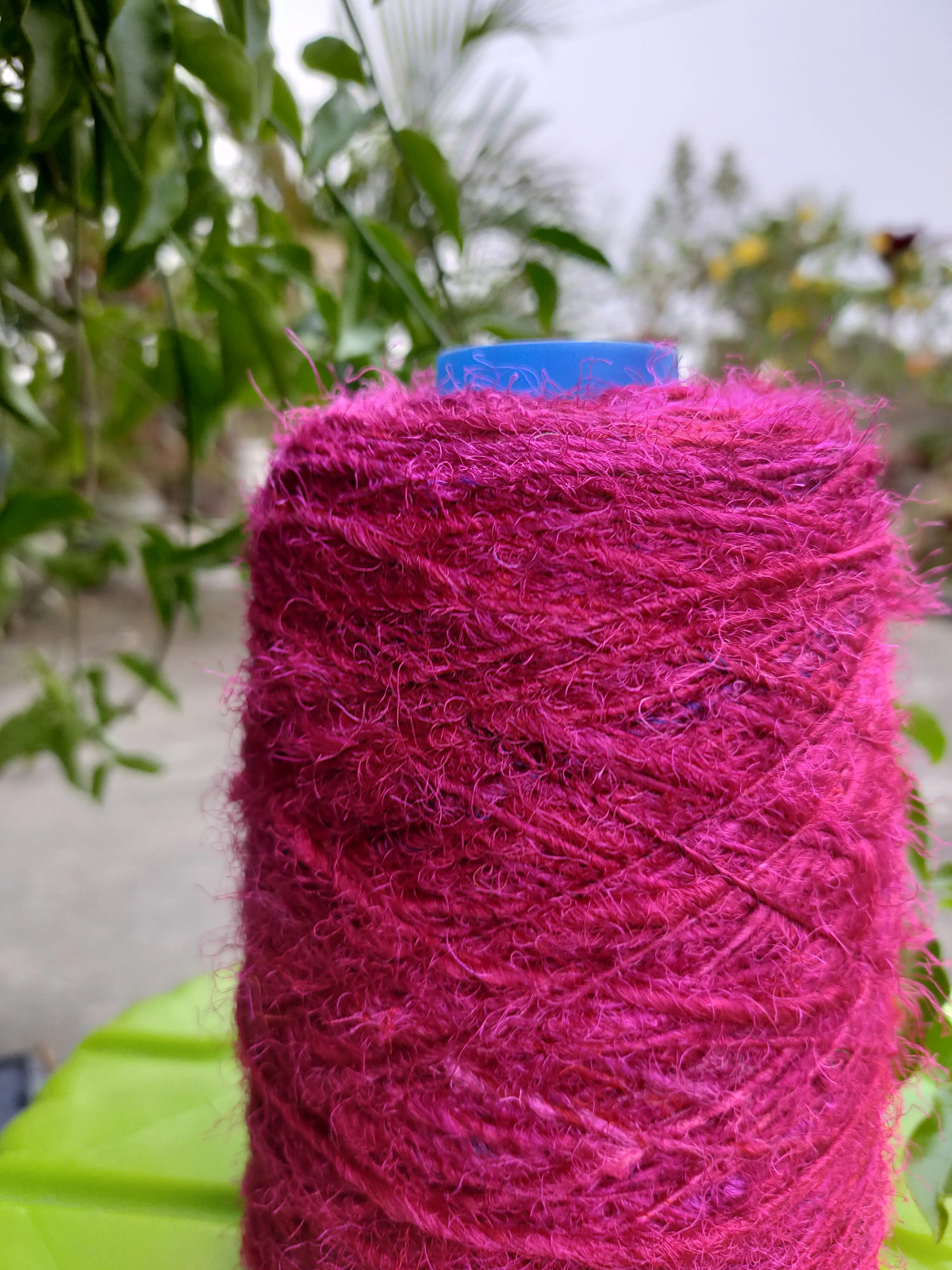 Recycled Sari Silk Yarn Prime Pink