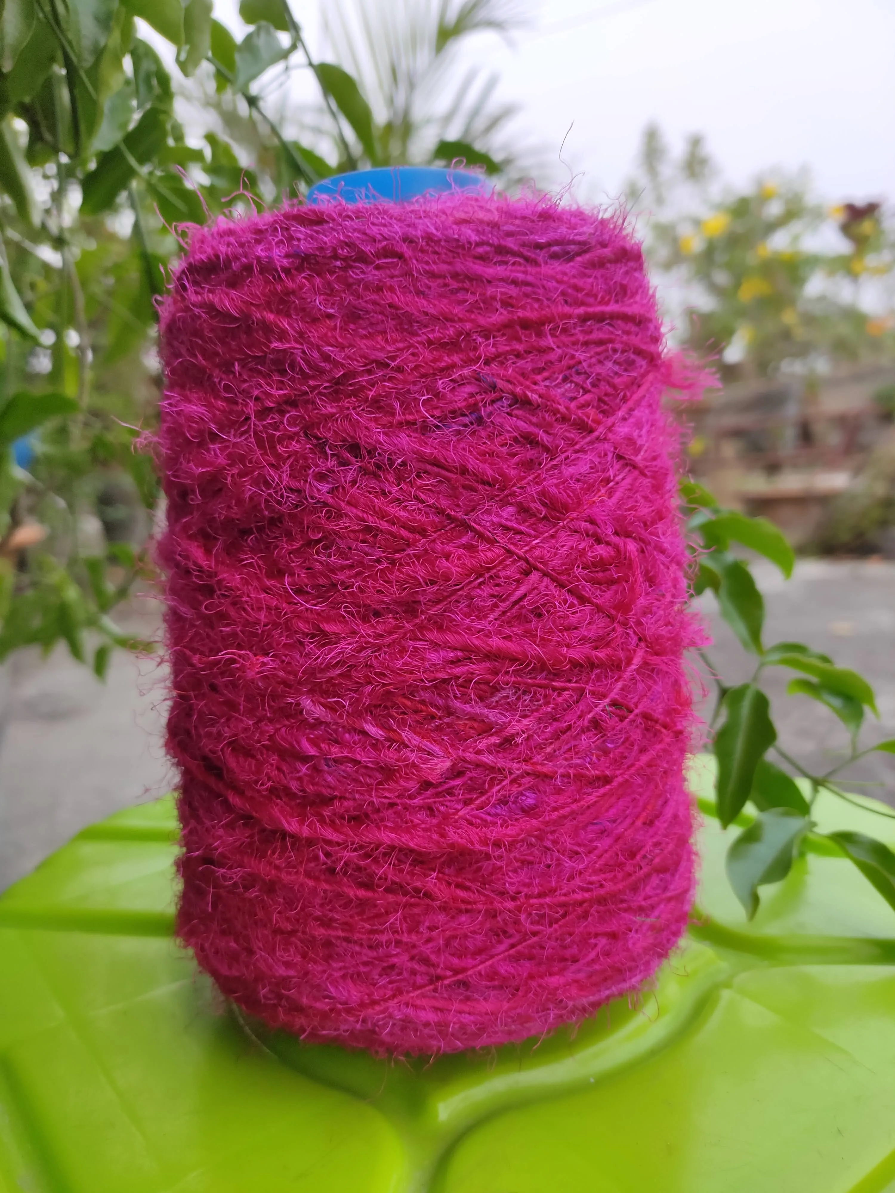 Recycled Sari Silk Yarn Prime Pink