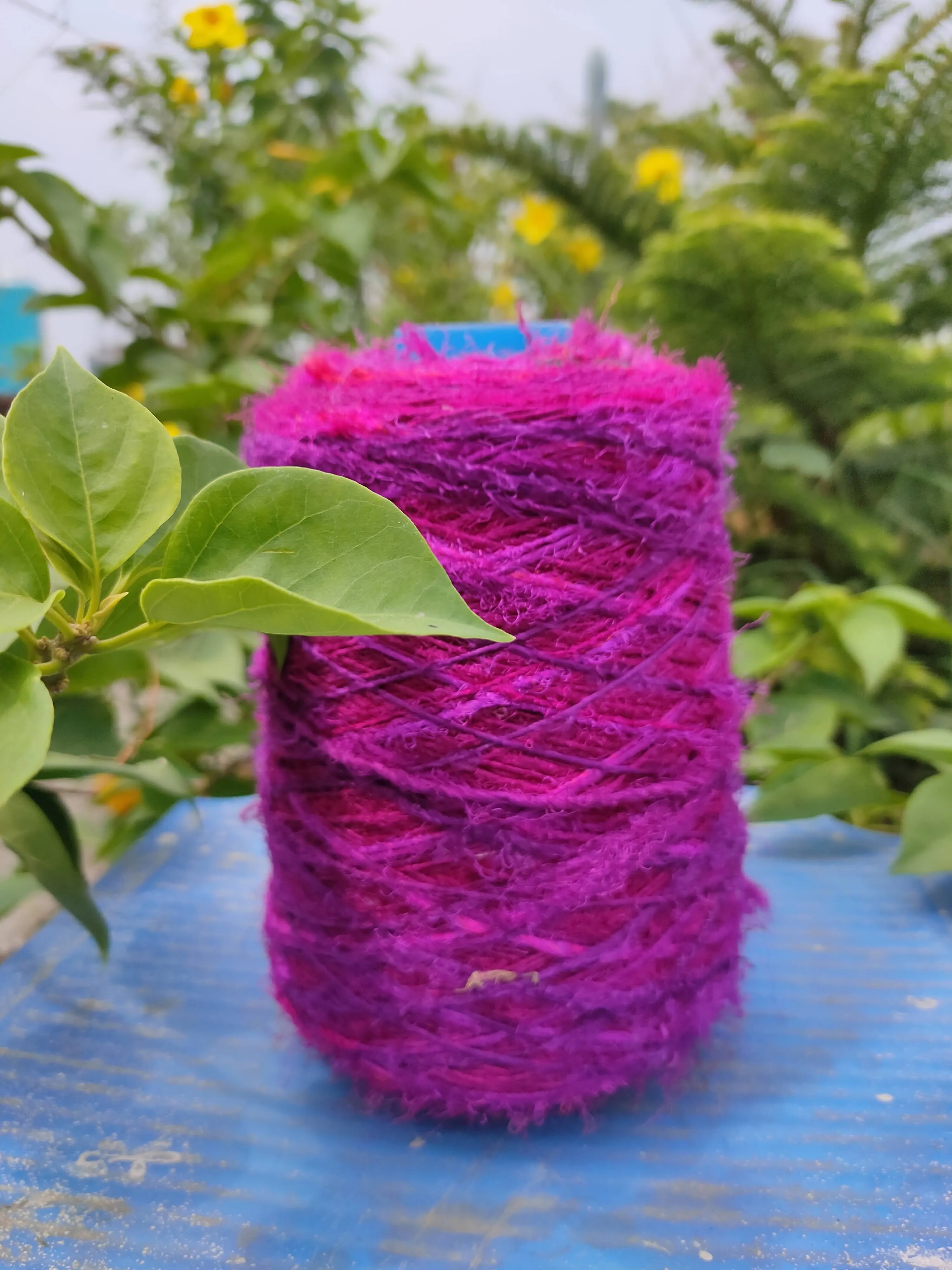 Recycled Sari Silk Yarn Prime Pink