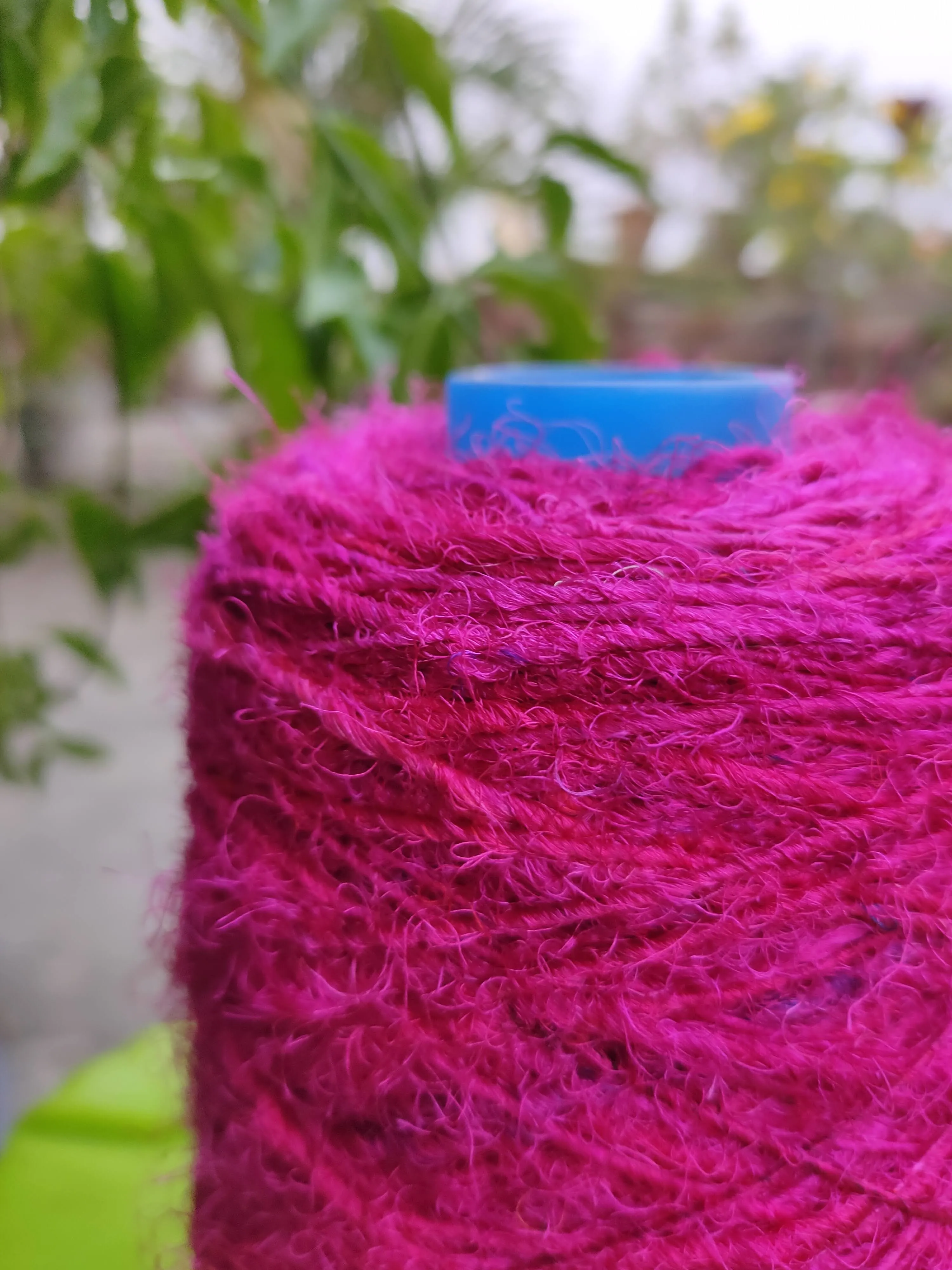Recycled Sari Silk Yarn Prime Pink