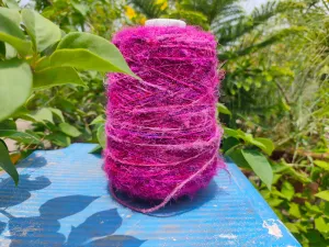 Recycled Sari Silk Yarn Prime Pink