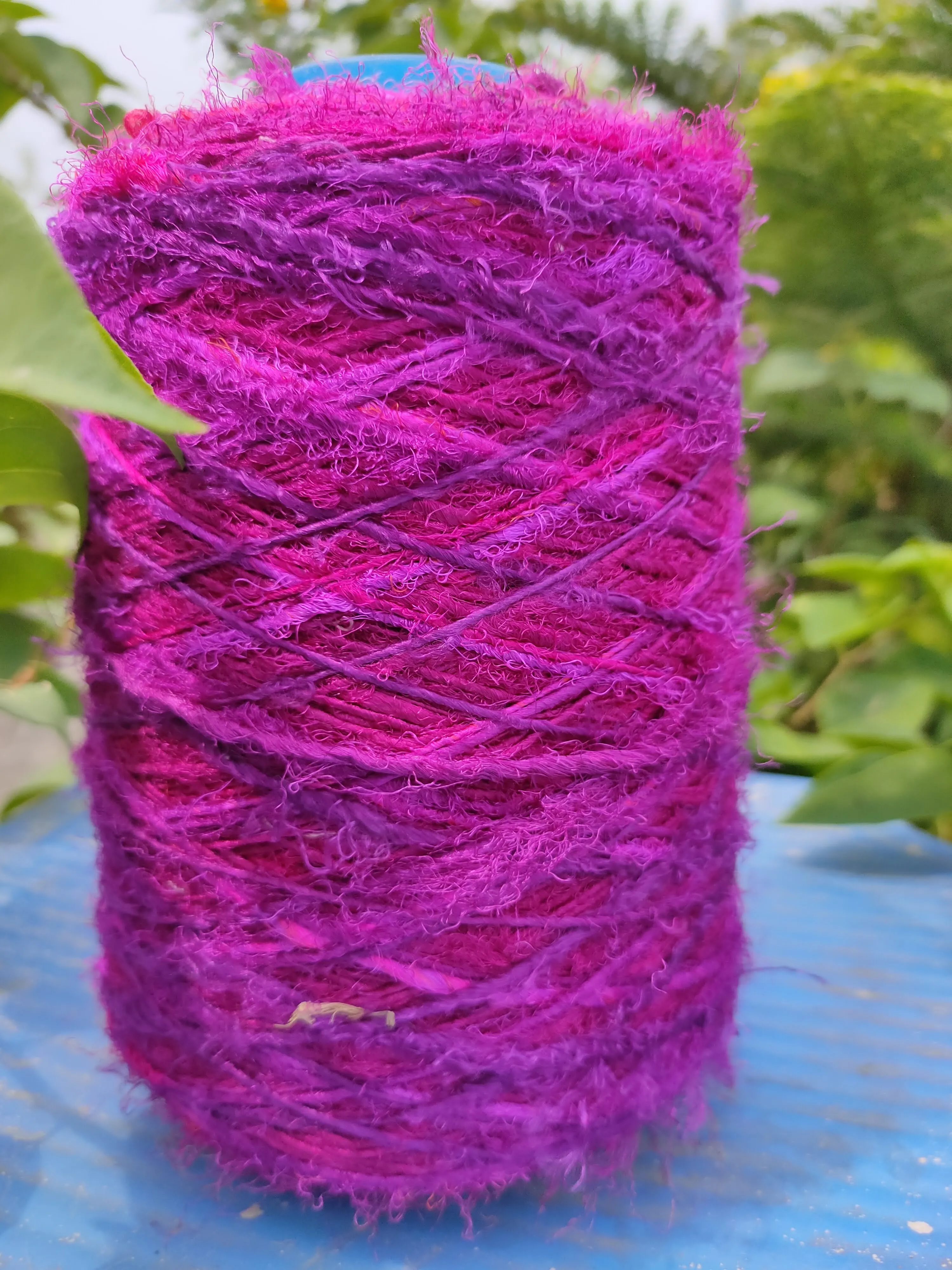 Recycled Sari Silk Yarn Prime Pink