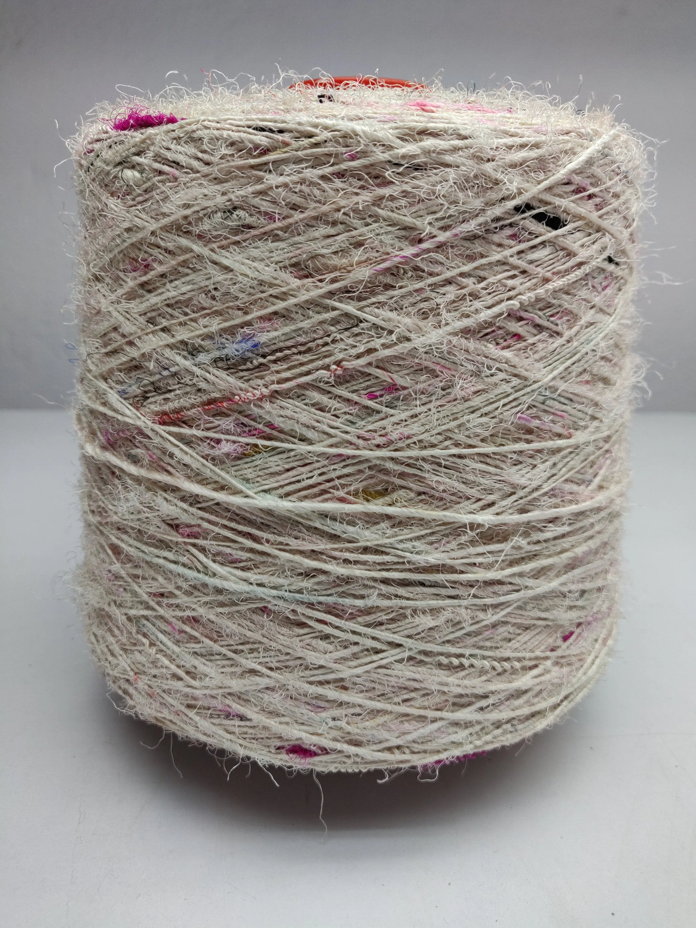 Recycled Sari Silk Yarn Prime - White Patches
