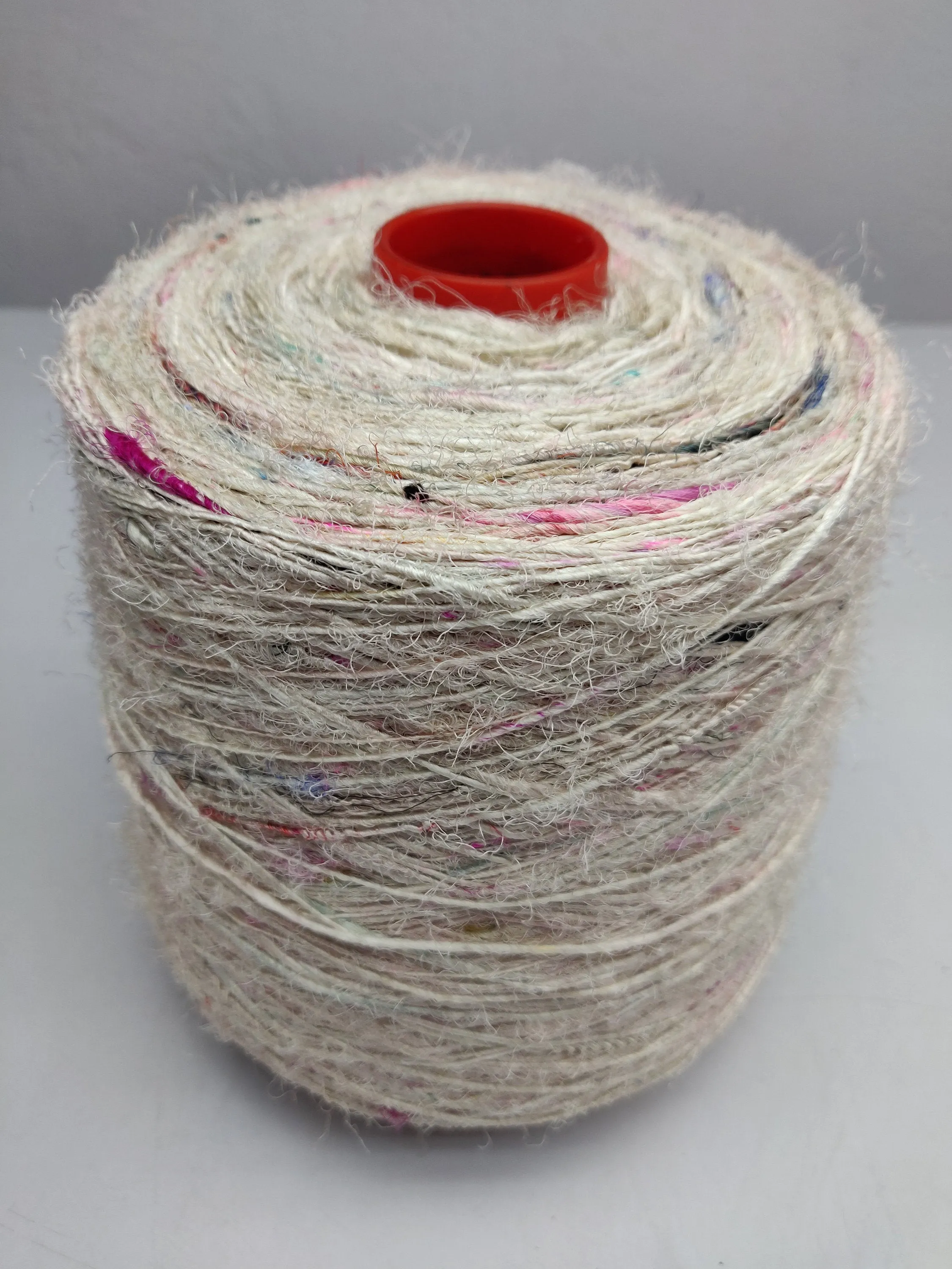 Recycled Sari Silk Yarn Prime - White Patches