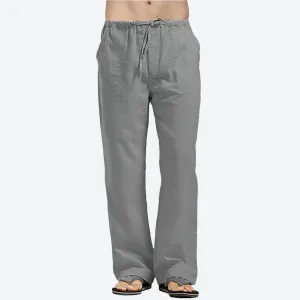 Relaxed Fit Drawstring Linen Pants