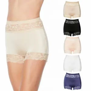 Rhonda Shear Women's 5 Pack Pin-Up Tap Panties With Lace Trim