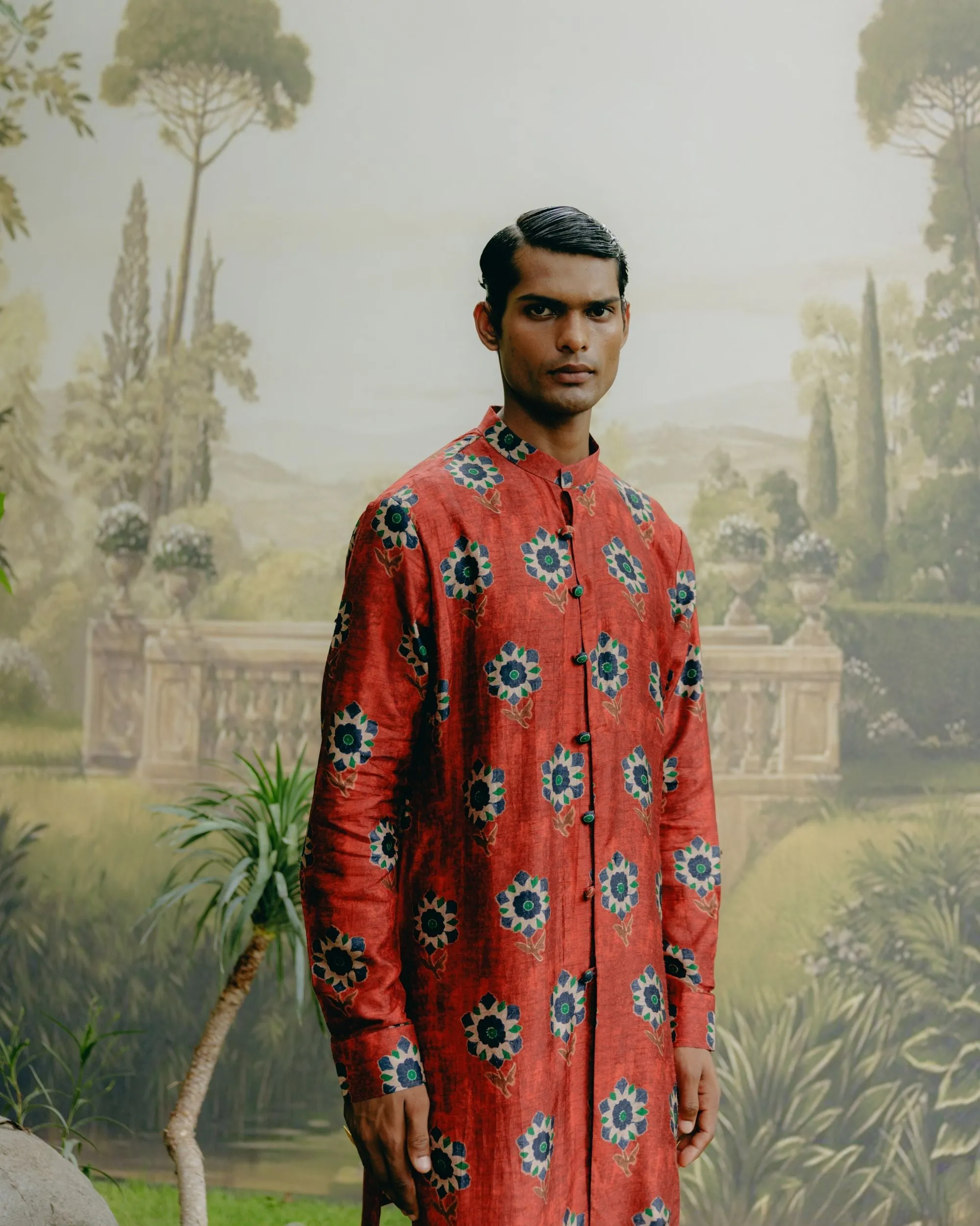 Ruby red kurta set