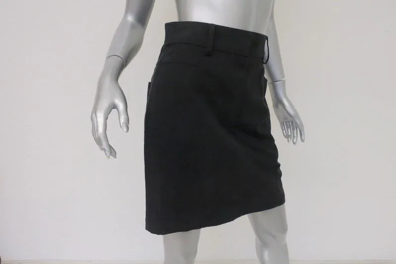 Saint Laurent Pencil Skirt Black Cotton-Blend Size 40