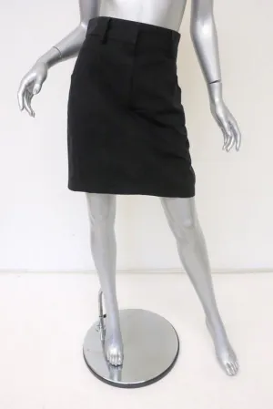 Saint Laurent Pencil Skirt Black Cotton-Blend Size 40