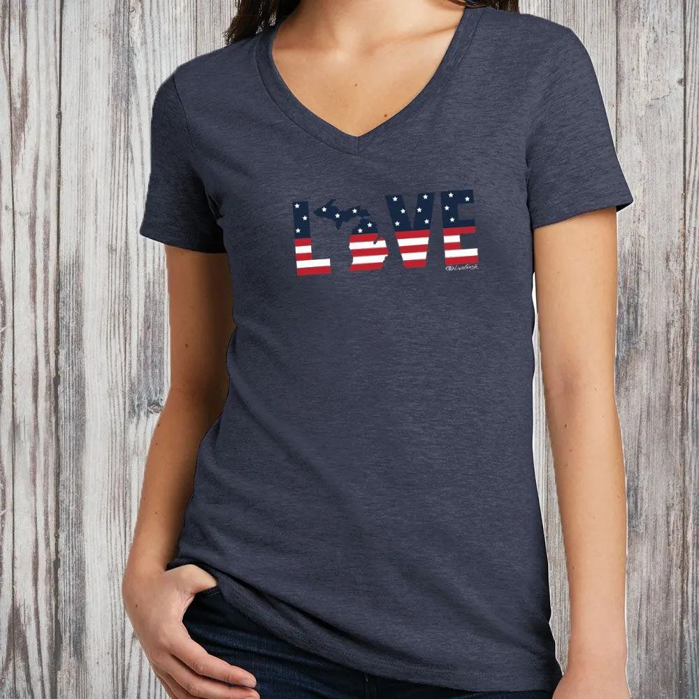 SALE "For The Love Of Michigan" Women's V-Neck