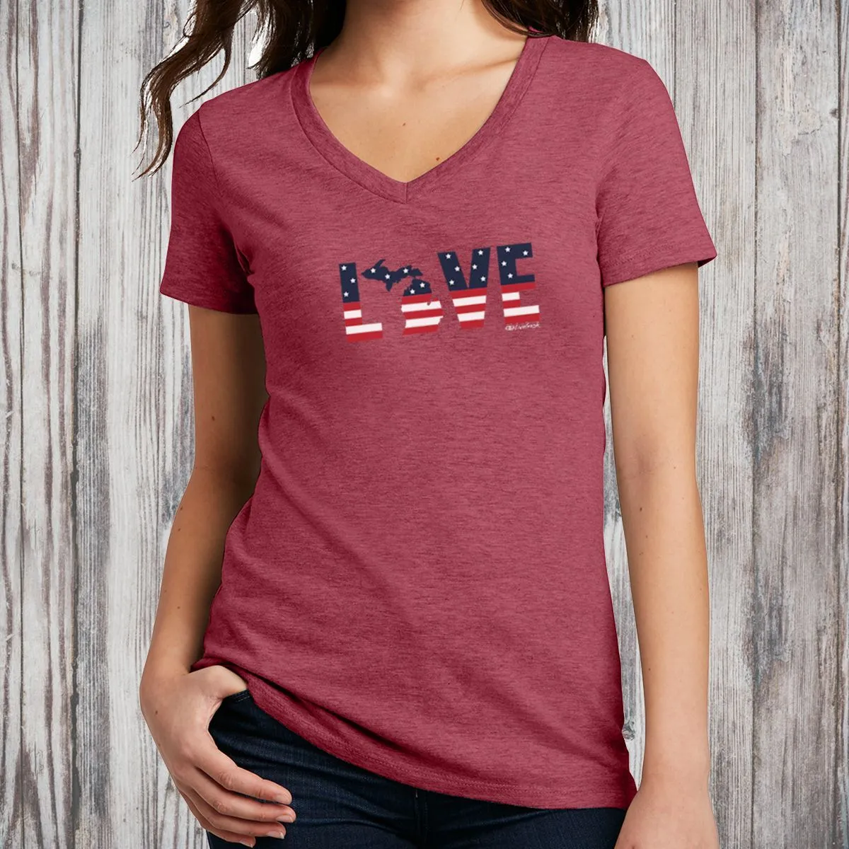 SALE "For The Love Of Michigan" Women's V-Neck