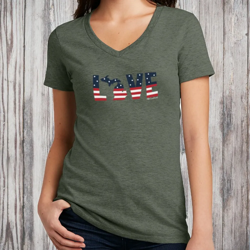 SALE "For The Love Of Michigan" Women's V-Neck
