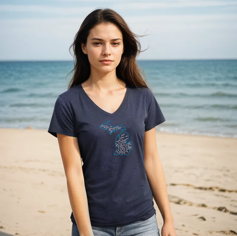 SALE "Michigan Fishing" Women's V-Neck