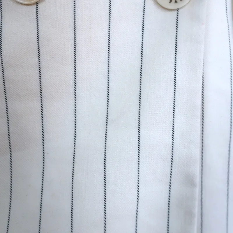 Sandro Pinstripe Blazer Cream Cotton-Blend Size 36 Double Breasted Jacket