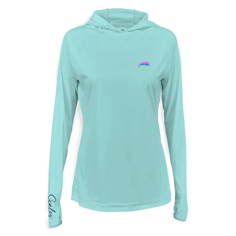 Scales Mahi Slam Womens Hooded Performance - Seafoam