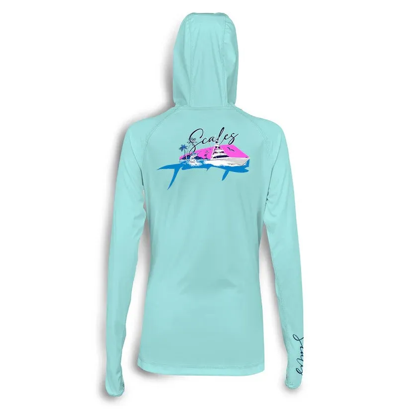 Scales Mahi Slam Womens Hooded Performance - Seafoam