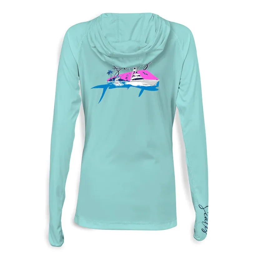 Scales Mahi Slam Womens Hooded Performance - Seafoam