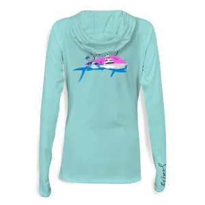 Scales Mahi Slam Womens Hooded Performance - Seafoam