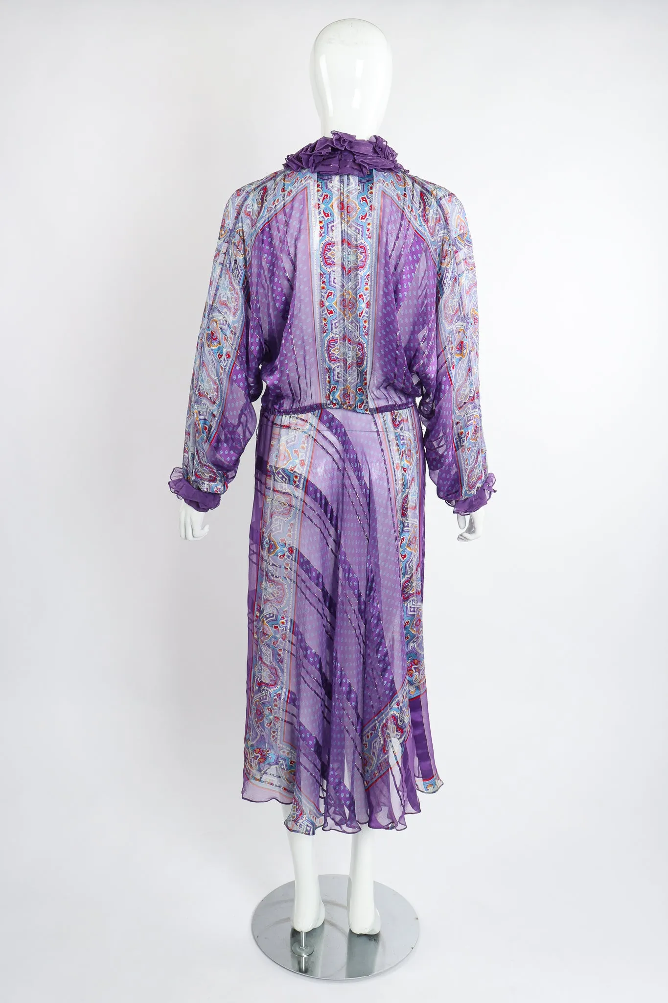 Sheer Striped Ruffle Dress