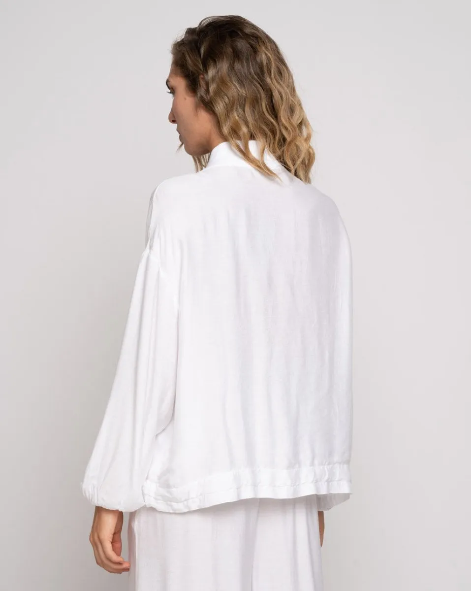 Silk Blend Bomber Jacket