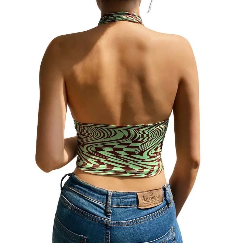 Silk Crop Top Cross Front