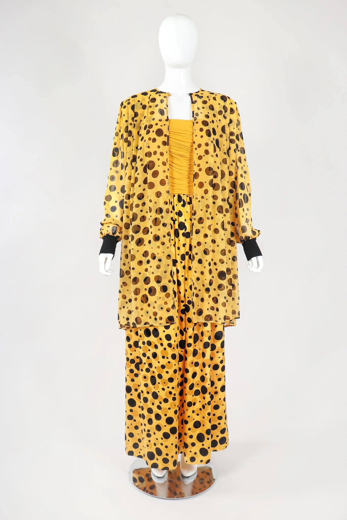 Silk Dot Dress & Sheer Jacket