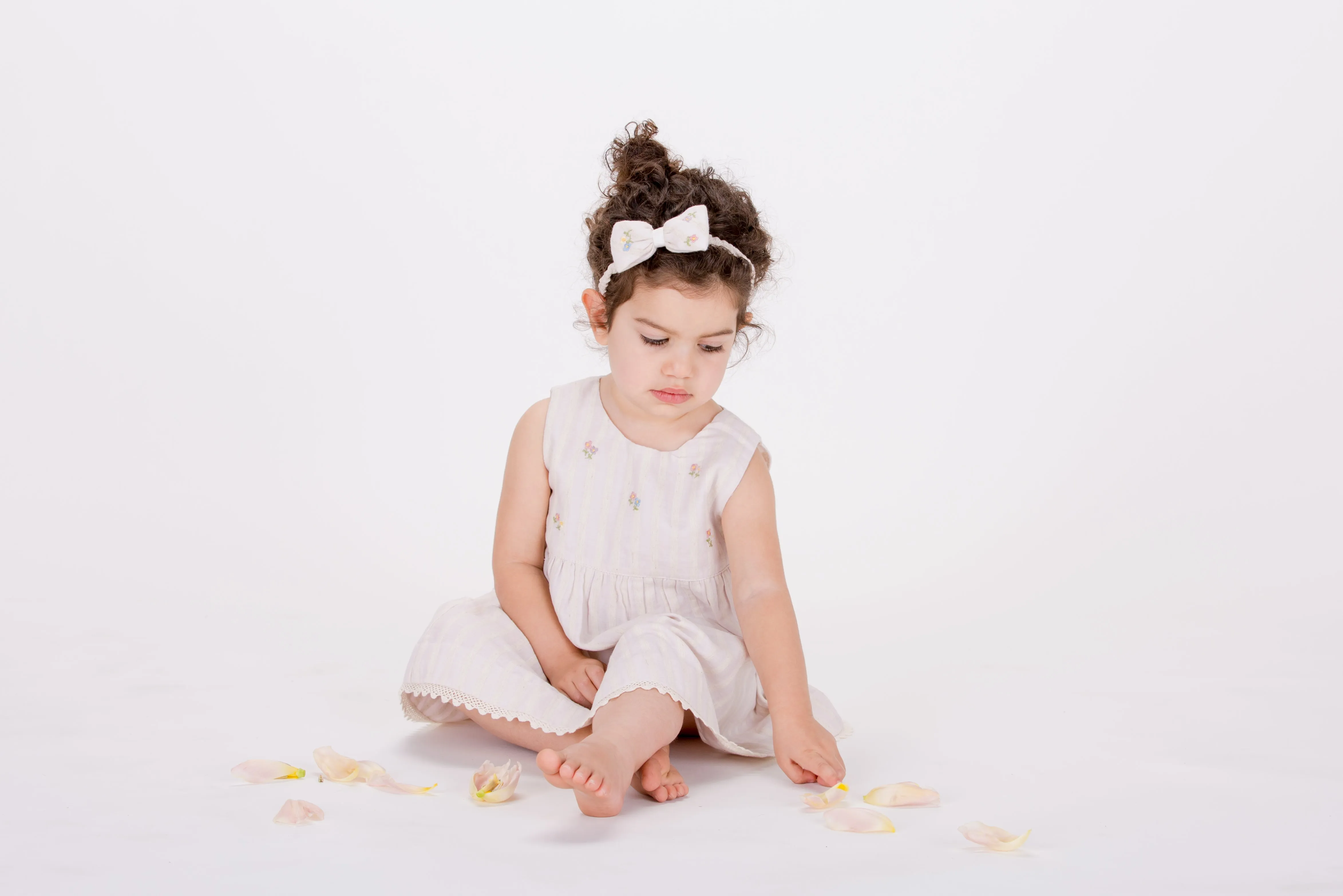 Sleeveless Flowers in the Wind Dress, Eggshell