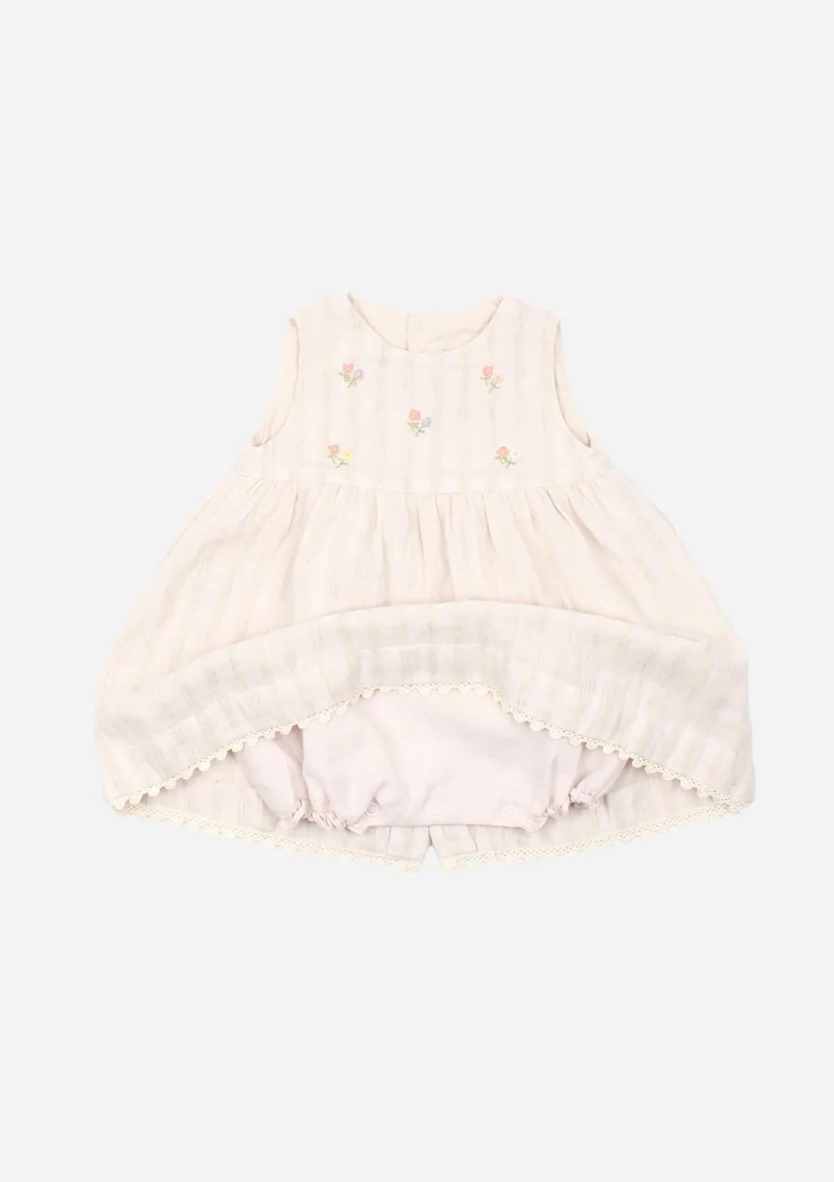 Sleeveless Flowers in the Wind Dress, Eggshell