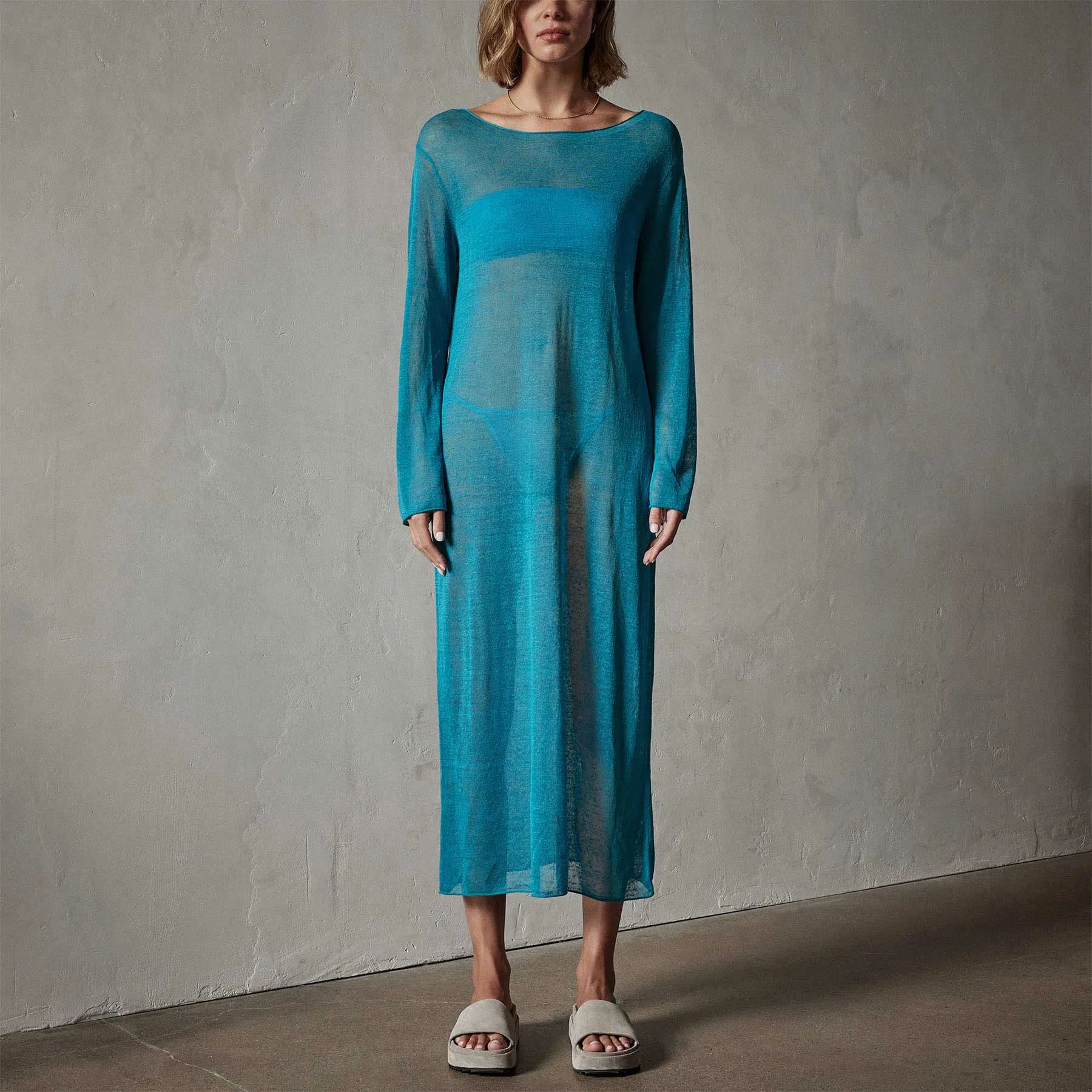 Soleil Linen Caftan - Jade