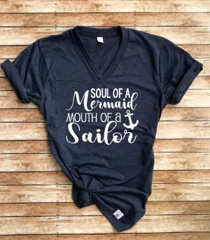 Soul Of A Mermaid Shirt - Mermaid T Shirt - Sarcasm Shirt - Sarcastic Shirt - Funny T Shirt - Funny Mermaid Shirt Unisex Heather T-Shirt