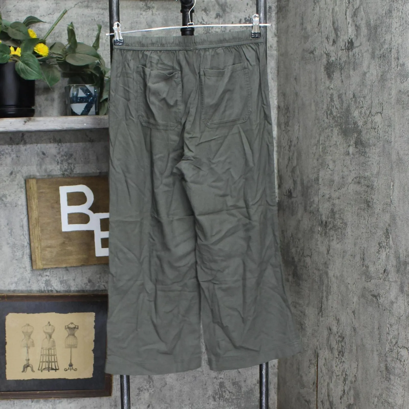 Splendid Women's Linen Blend Cropped Wide Leg Drawstring Pant 1767950