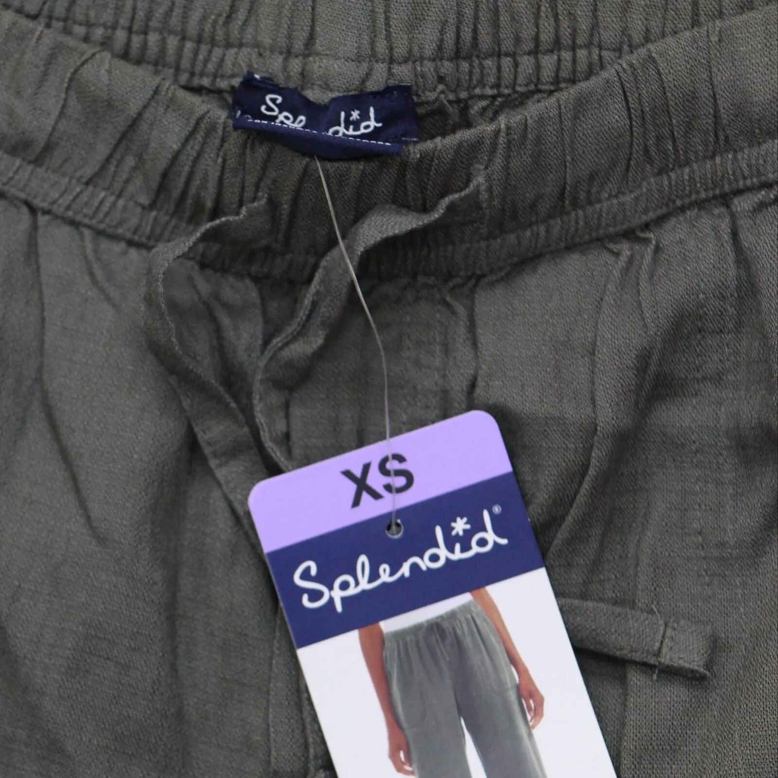 Splendid Women's Linen Blend Cropped Wide Leg Drawstring Pant 1767950
