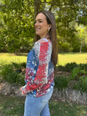 Star American Flag Batwing Sweater