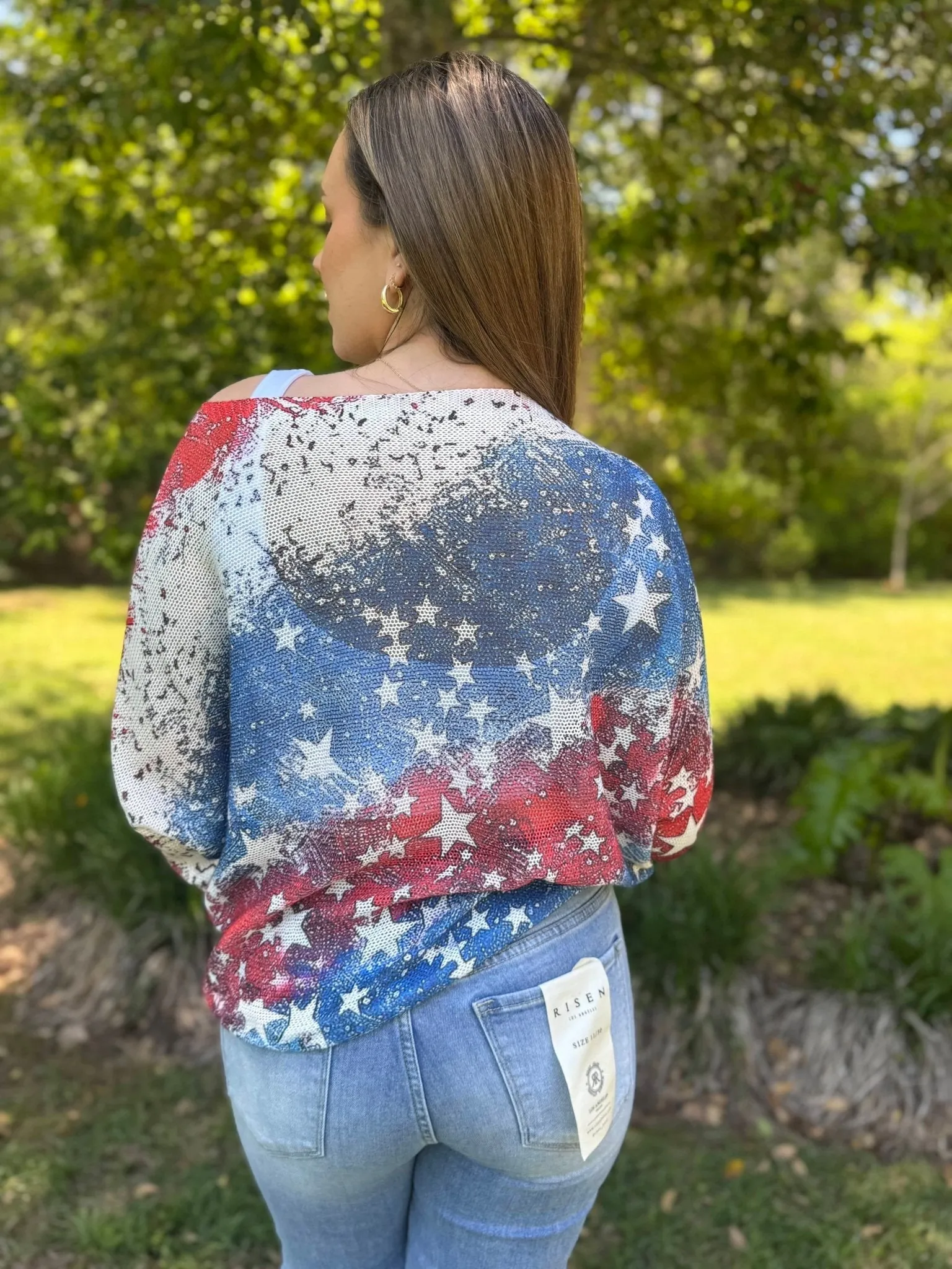 Star American Flag Batwing Sweater