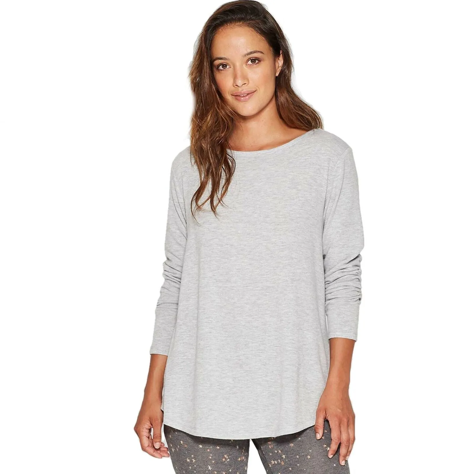Stars Above Women's Long Sleeve Cozy Pajama Shirt Top