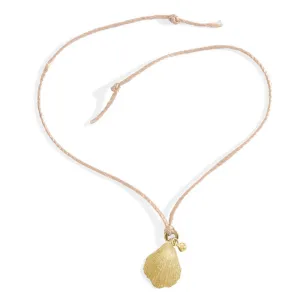 striped shell & bead silk bracelet