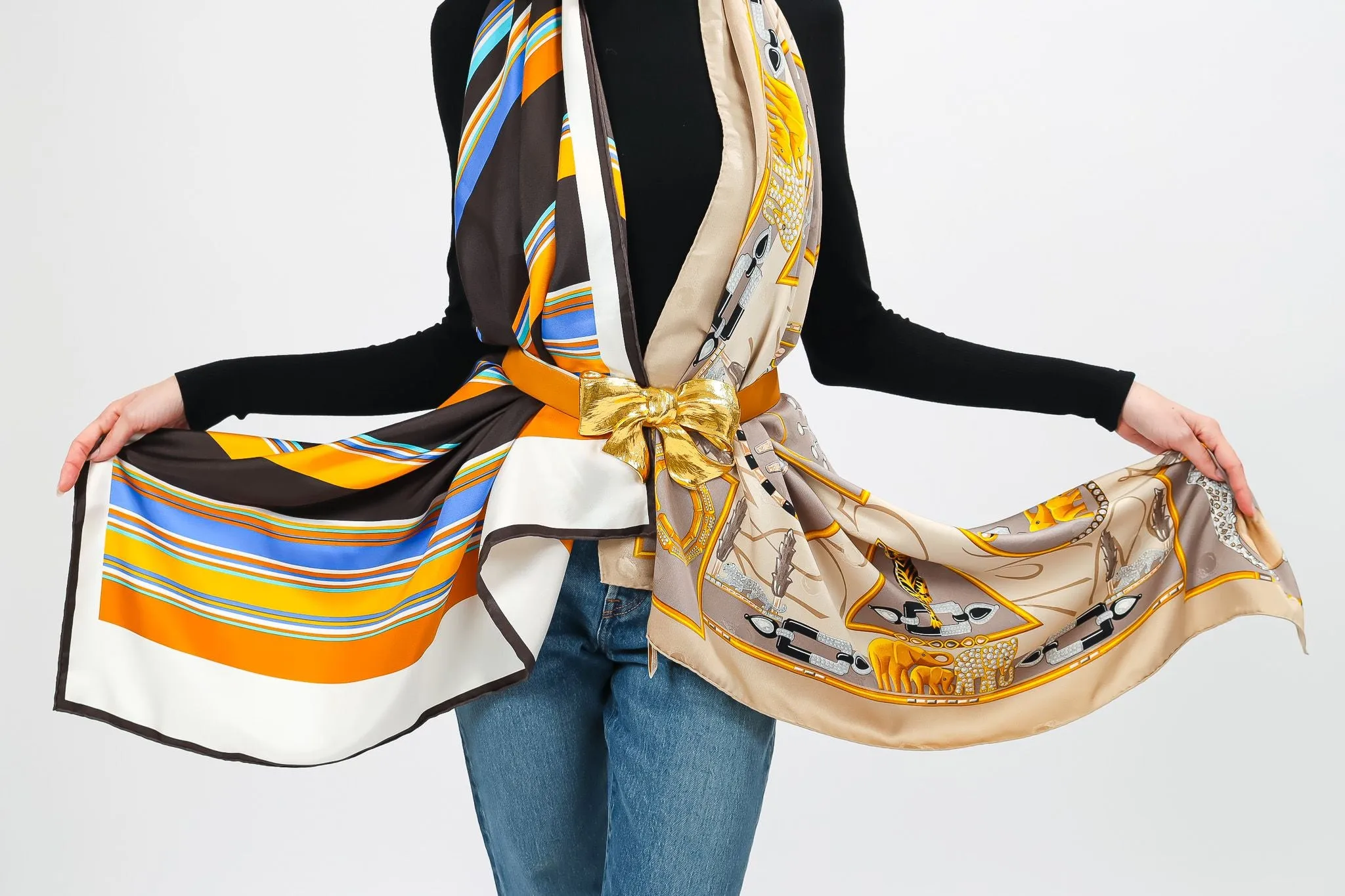 Striped Silk Scarf