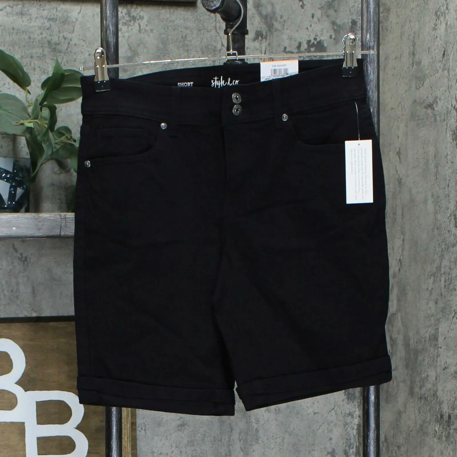 Style & Co. Women's Two Button Cuffed Denim Jean Shorts