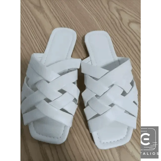 Stylish Pink and White Woven Slide Sandals for Summer Vibes