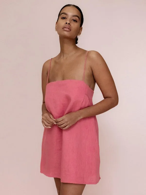 👗💃🏽👀Summer Essential Cotton-Linen Cami Mini Dress - Tunic Sundress👗💃🏽👀