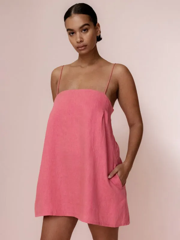 👗💃🏽👀Summer Essential Cotton-Linen Cami Mini Dress - Tunic Sundress👗💃🏽👀
