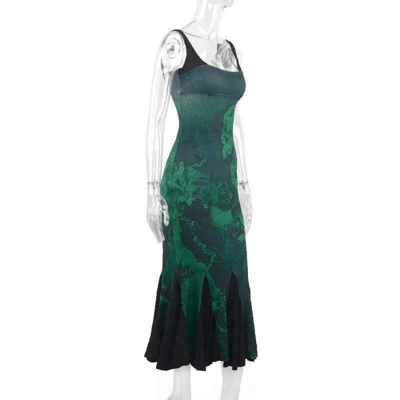 Summer Women Fashion Dresses Sexy Backless Sling Maxi A-LINE Dress Casual Slim Sleeveless Streetwear