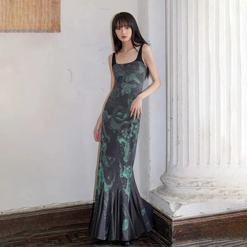 Summer Women Fashion Dresses Sexy Backless Sling Maxi A-LINE Dress Casual Slim Sleeveless Streetwear