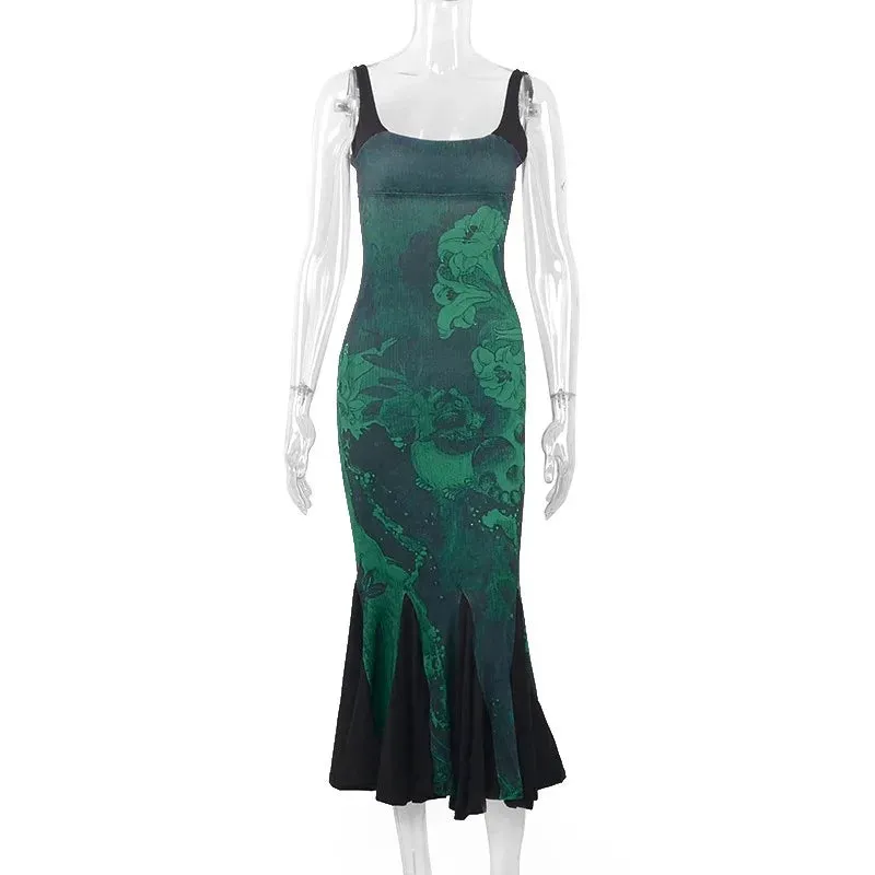 Summer Women Fashion Dresses Sexy Backless Sling Maxi A-LINE Dress Casual Slim Sleeveless Streetwear