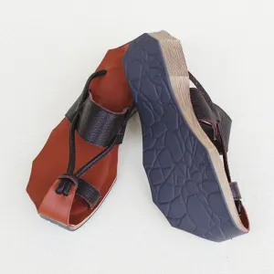 Summer Women's Handmade Leather Wedge Sandals for Comfort