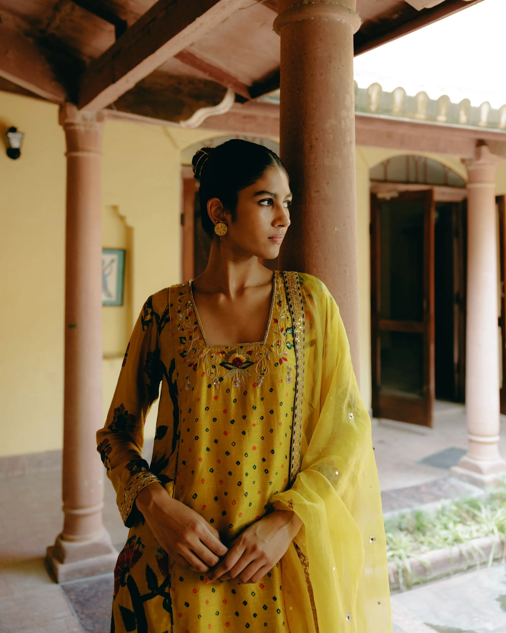 Sunflower yellow kurta set