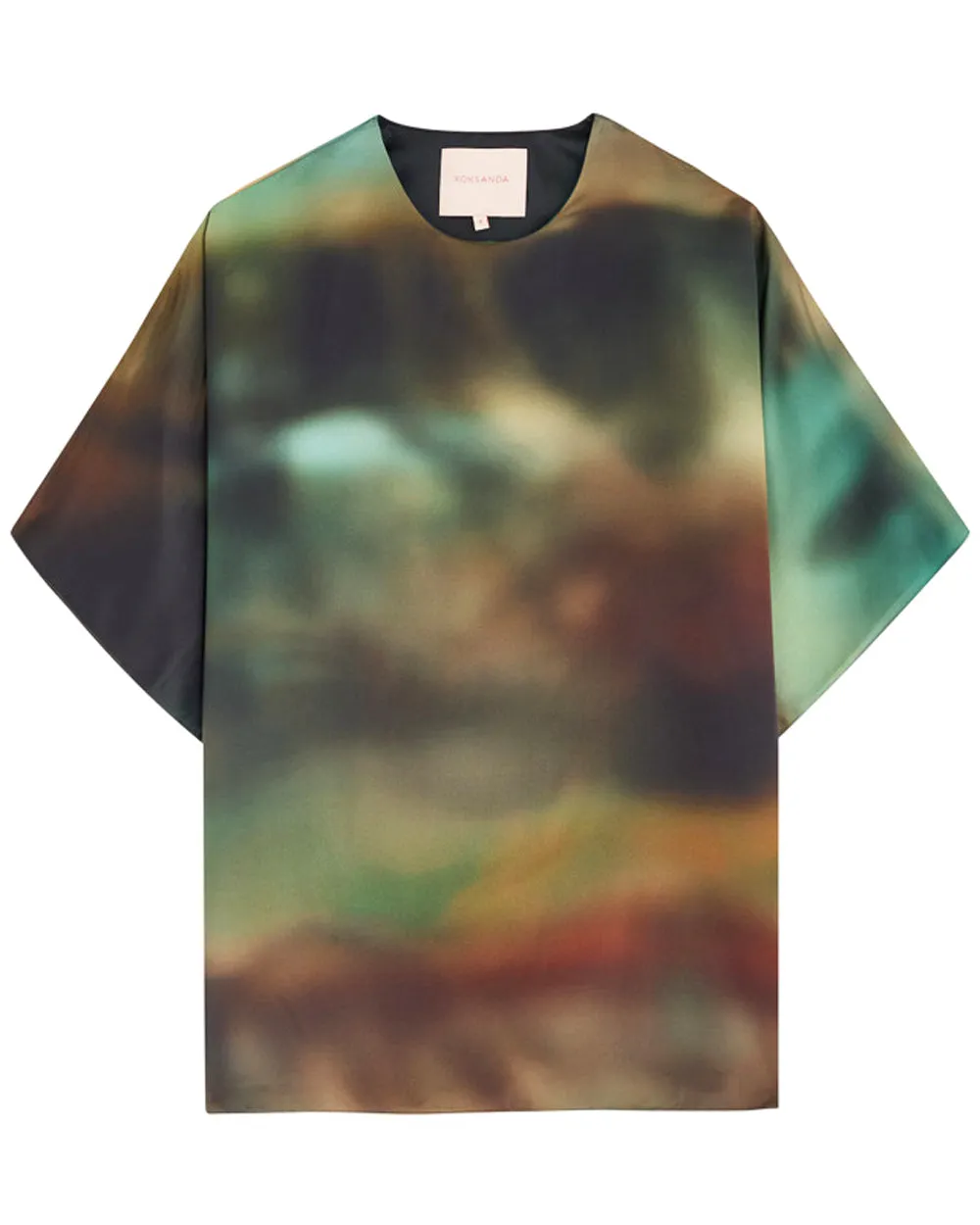 Sunset Teal Printed Silk Versala Top