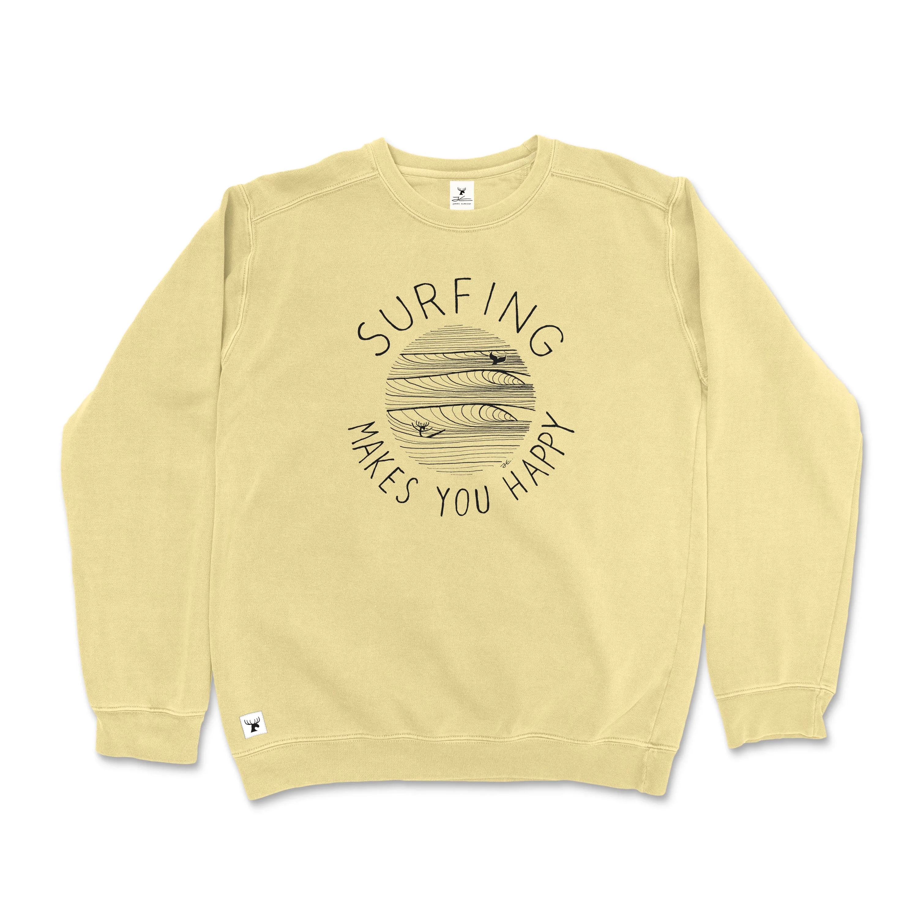 Surfing Makes You Happy Pigment Dyed Unisex Sweatshirt