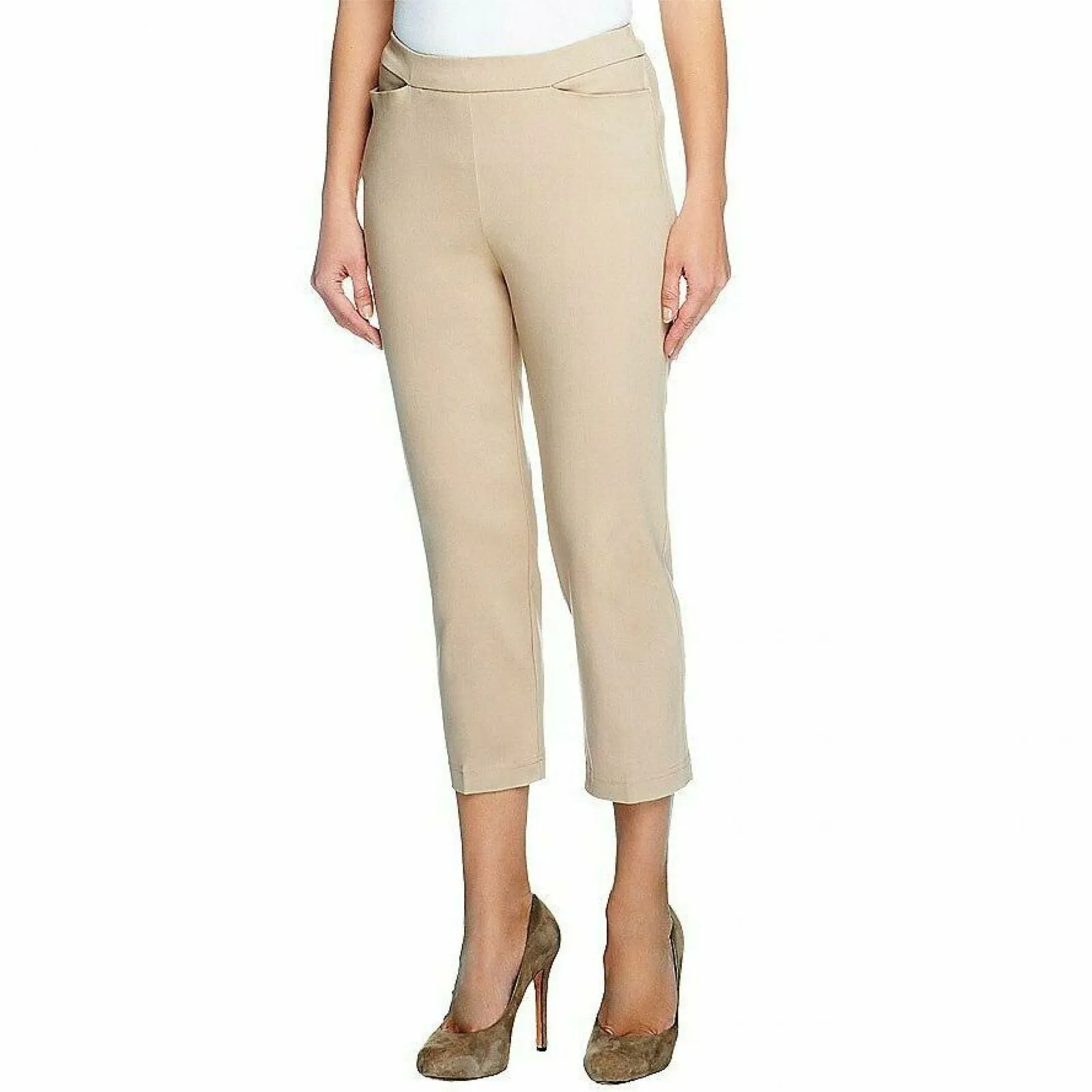 Susan Graver Women's Ultra Stretch Pull-on Crop Pants