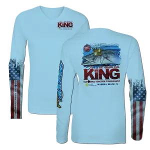The KING - Fall 2023 - Women's Long Sleeve V-Neck Performance Shirt - Light Blue